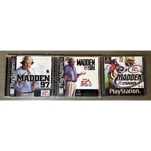 PS1 Madden NFL Game Lot - 97 CIB, 98 CIB, 2000 Disc Only - Sony PlayStation 1